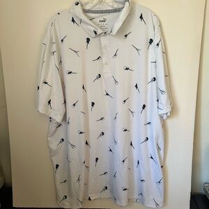 PUMA Golf CLOUDSPUN Chords All-over Guitar Print Polo Shirt~XXL